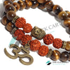 TCC™ Natural Rudraksha & Tiger Eye Om Buddha Bracelet